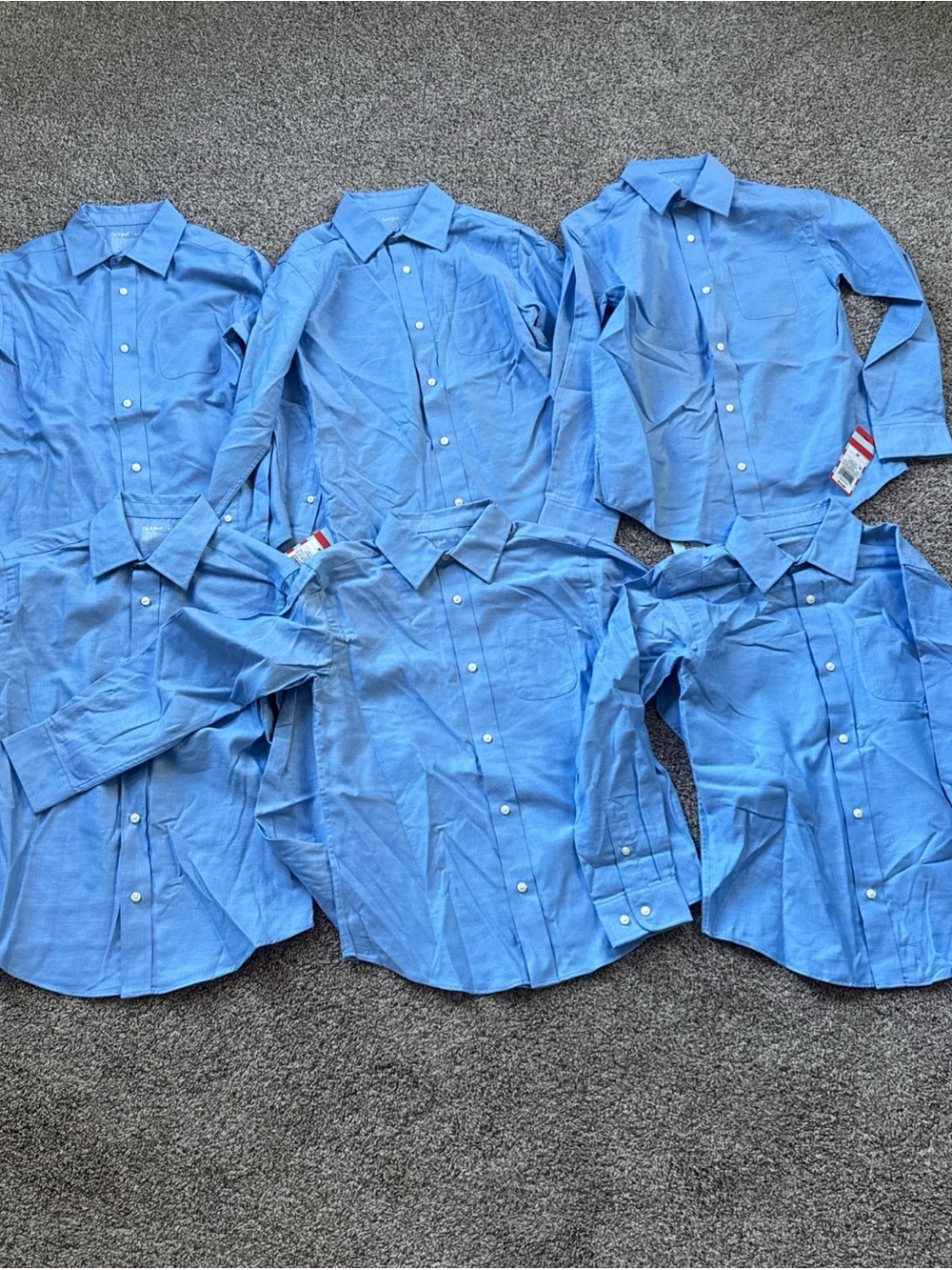 Cat & Jack NWT Boys Medium 8 Lot of 6 Classic Blue Dress Shirts
